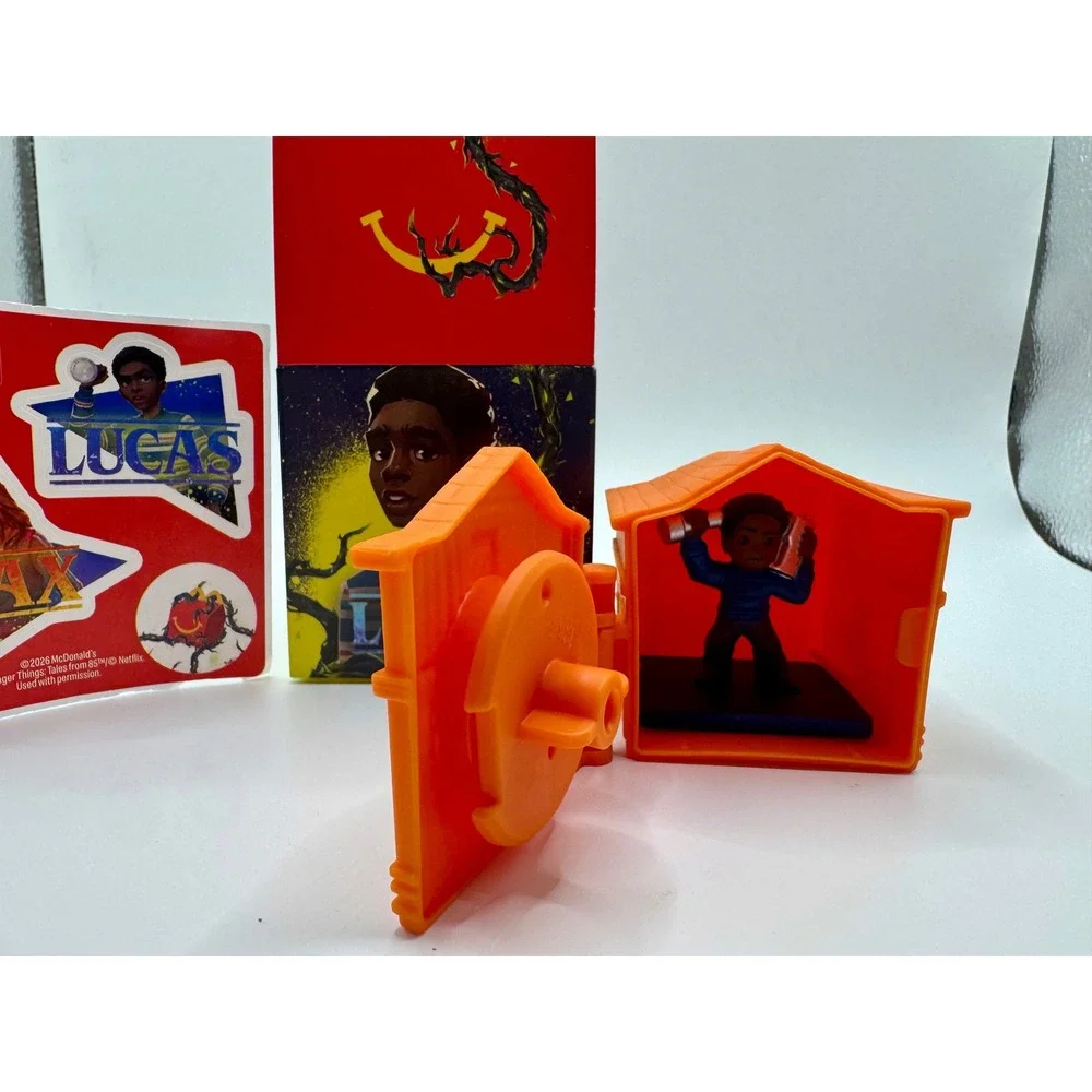 McDonalds‎ Stranger Things Lucas Sinclair Happy Meal Toy 3 Orange Case Stickers